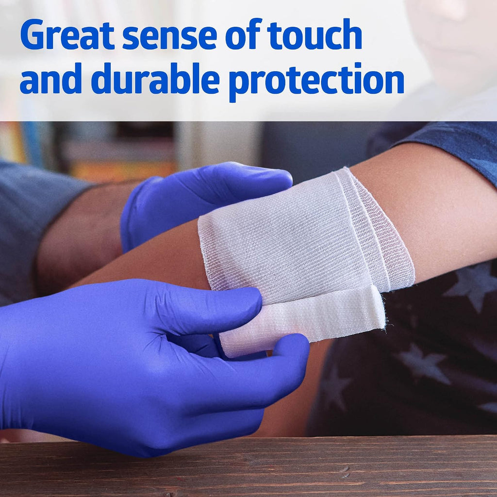 Medline FitGuard Touch Nitrile Exam Gloves, 100 Count, Medium, Powder Free, Disposable, Not Made with Natural Rubber