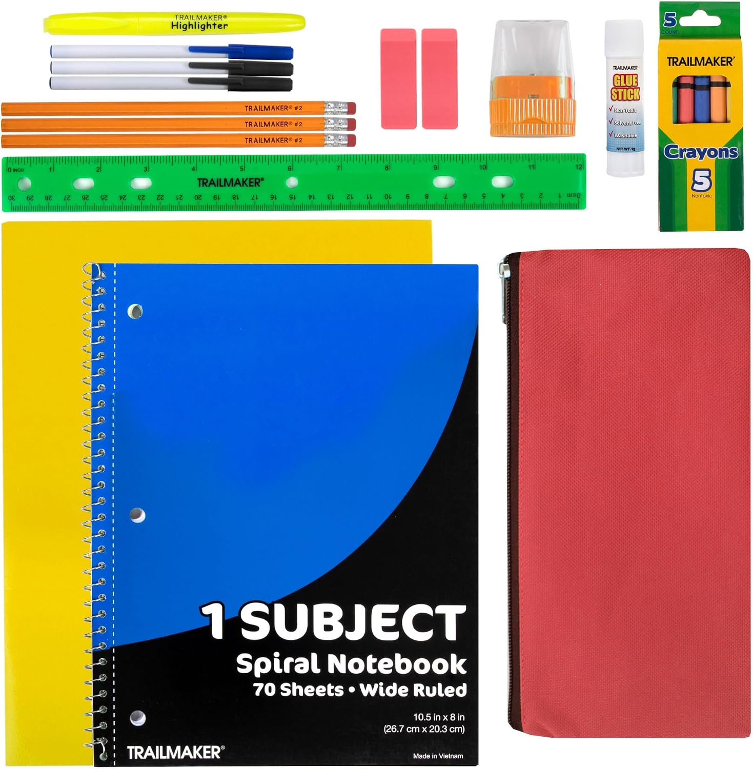 24 Pack Bulk Clear Backpack Heavy Duty with School Supplies, Side Pockets for Kids, Boys, Girls, School, Stadium