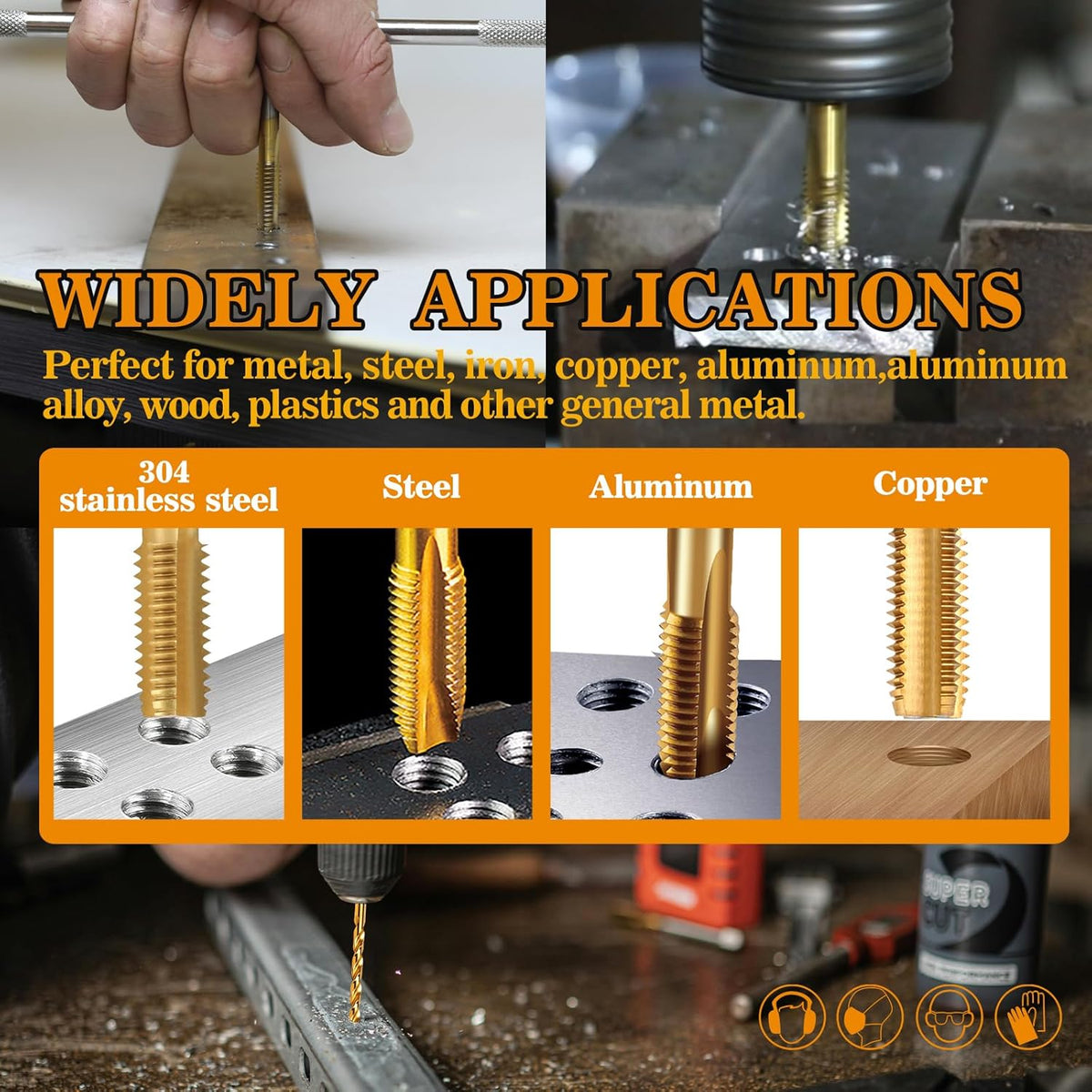 10-24 UNC Tap and #25 Drill Bit Kit for Metal,M2 HSS Drill and Tap Set