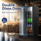 170 Can Beverage Refrigerator, Wine Cooler with 7 Adjustable Thermostat