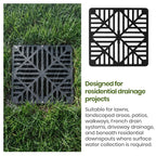 2 Pack 9" Square Catch Basin Drain Grate, Fiberglass Reinforced