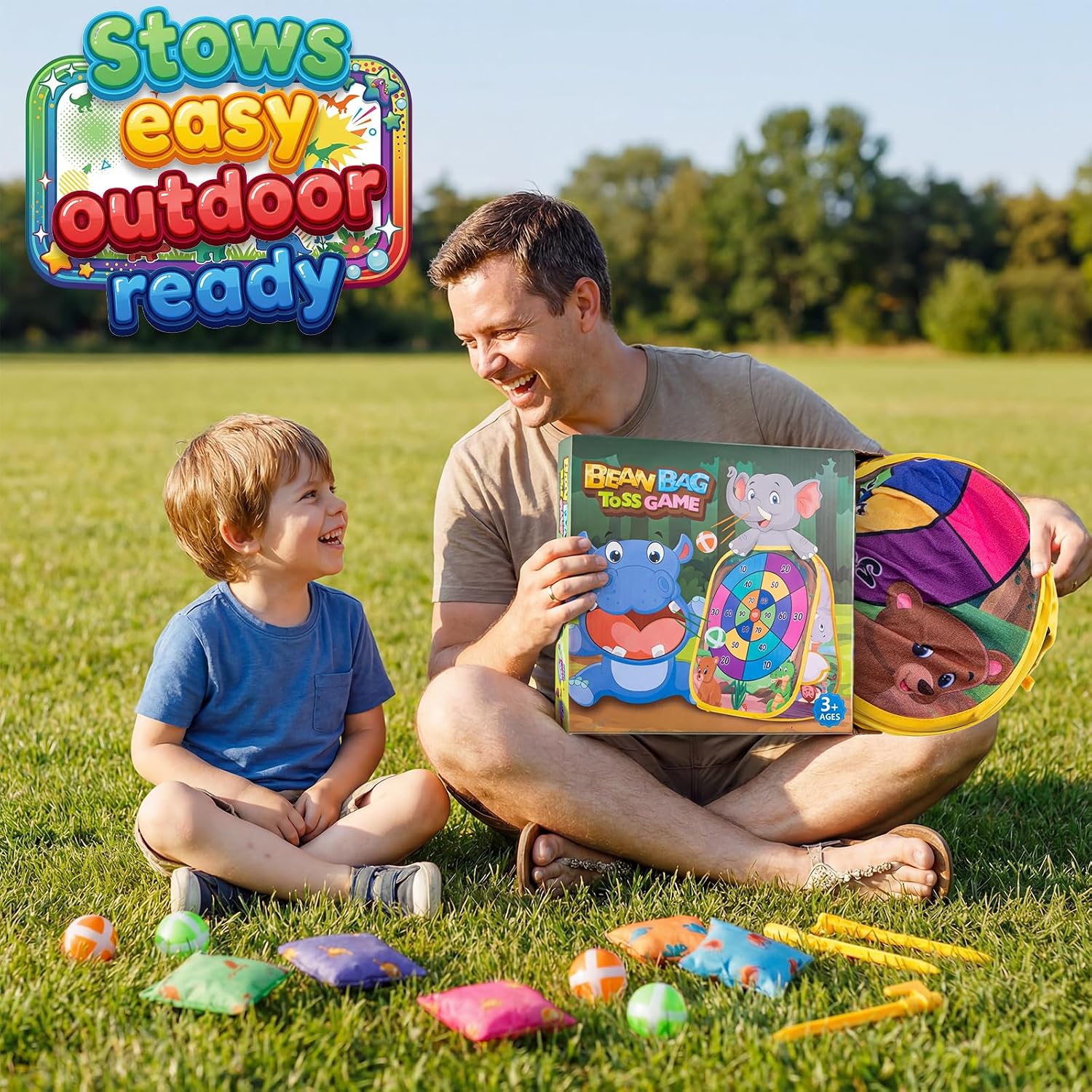 Bean Bag Toss Game for Kids - Cornhole Board Outdoor Toys for Toddlers -Party Activities Carnival Outside Yard