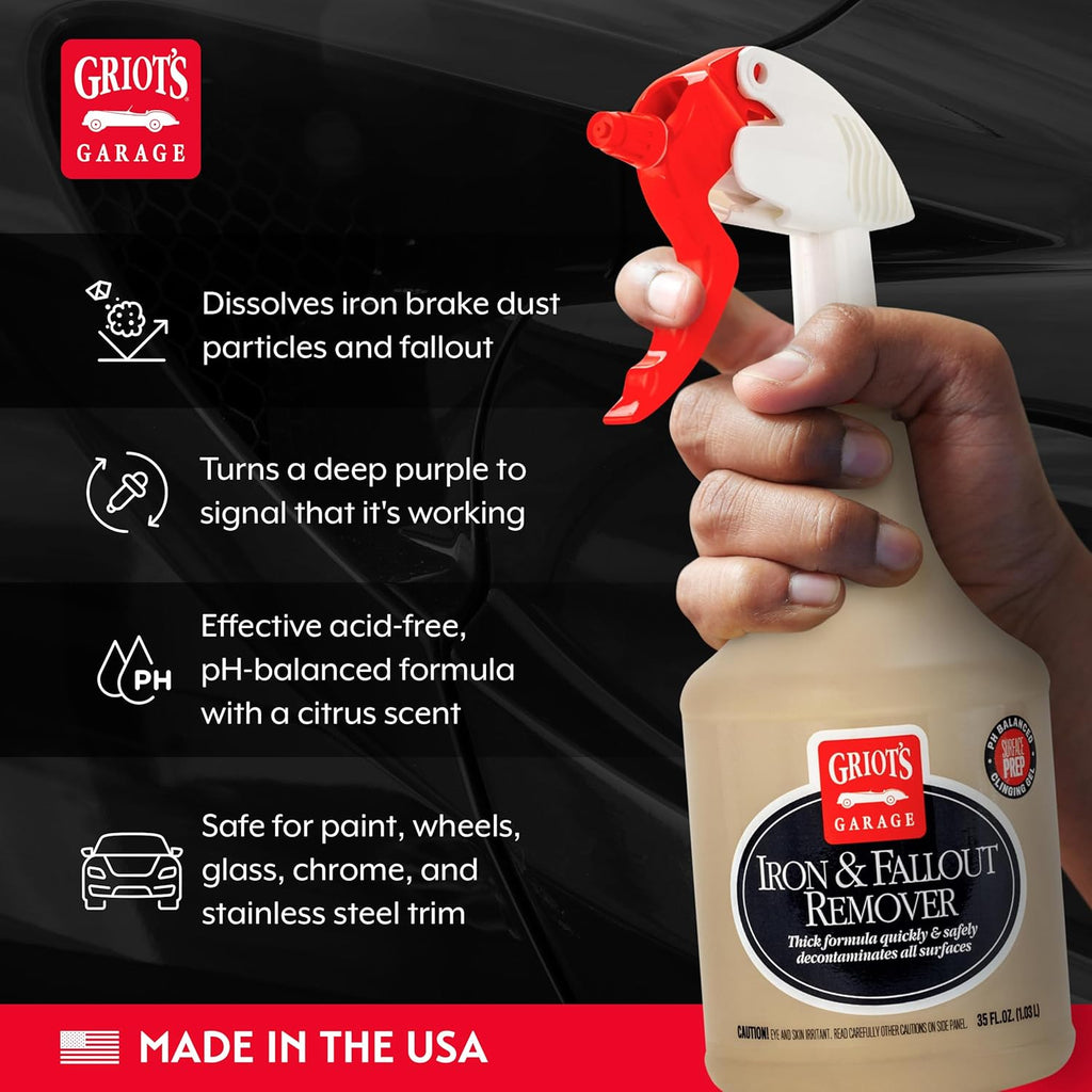 Iron and Fallout Remover for Car Detailing and Cleaning, Remove Rust, Embedded Debris and Fallout from Multiple