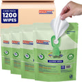 [Bulk 1200-Count] Hand Sanitizing Wipes - (300 Count x 4 Pouch) Keeping It Clean - 75% Alcohol Wipes In Easy