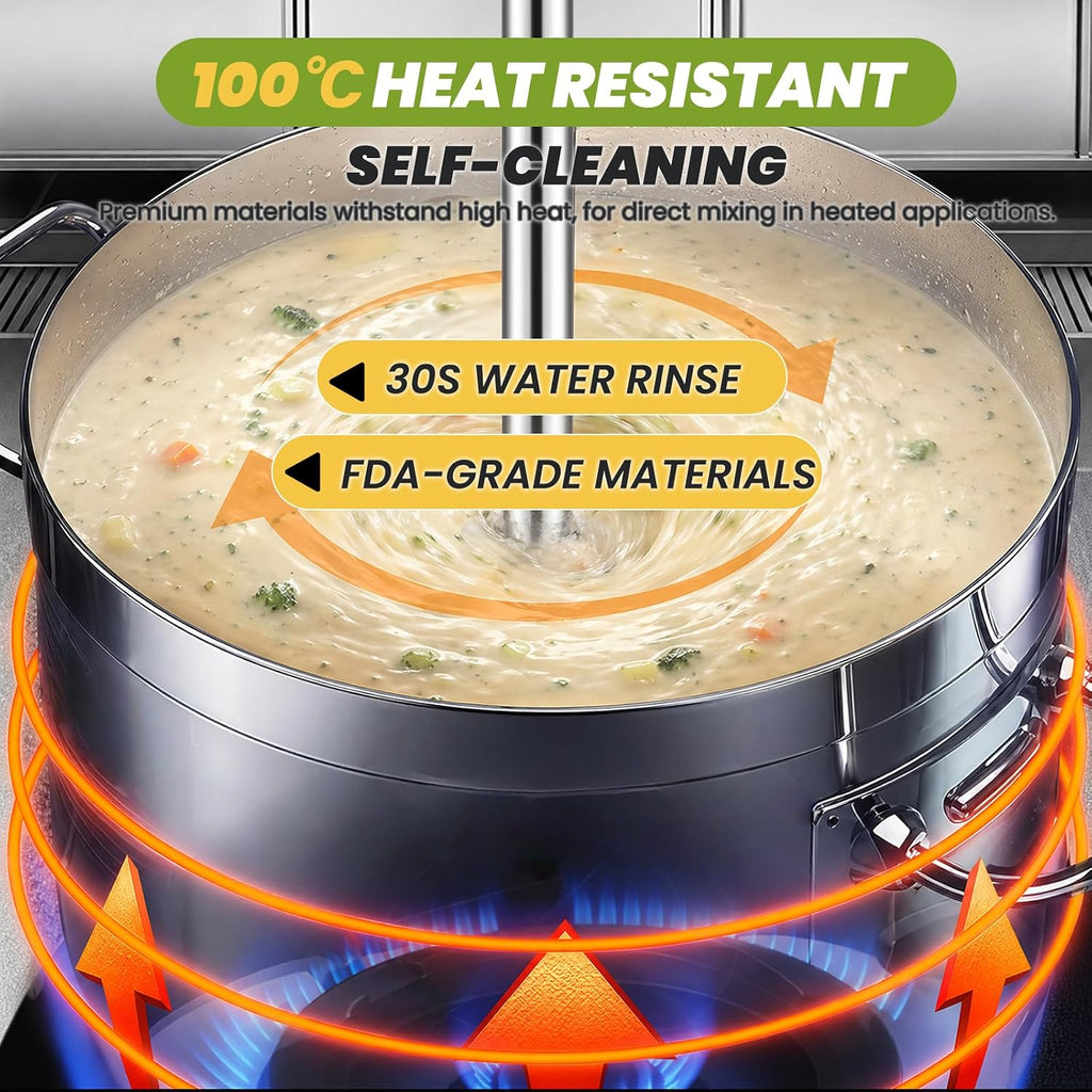 750W Commercial Immersion Blender 21inch Removable Shaft 50 Gallon
