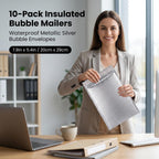 Insulated Shipping Mailers, 10 Pack, Silver, 8 x 11 Inch