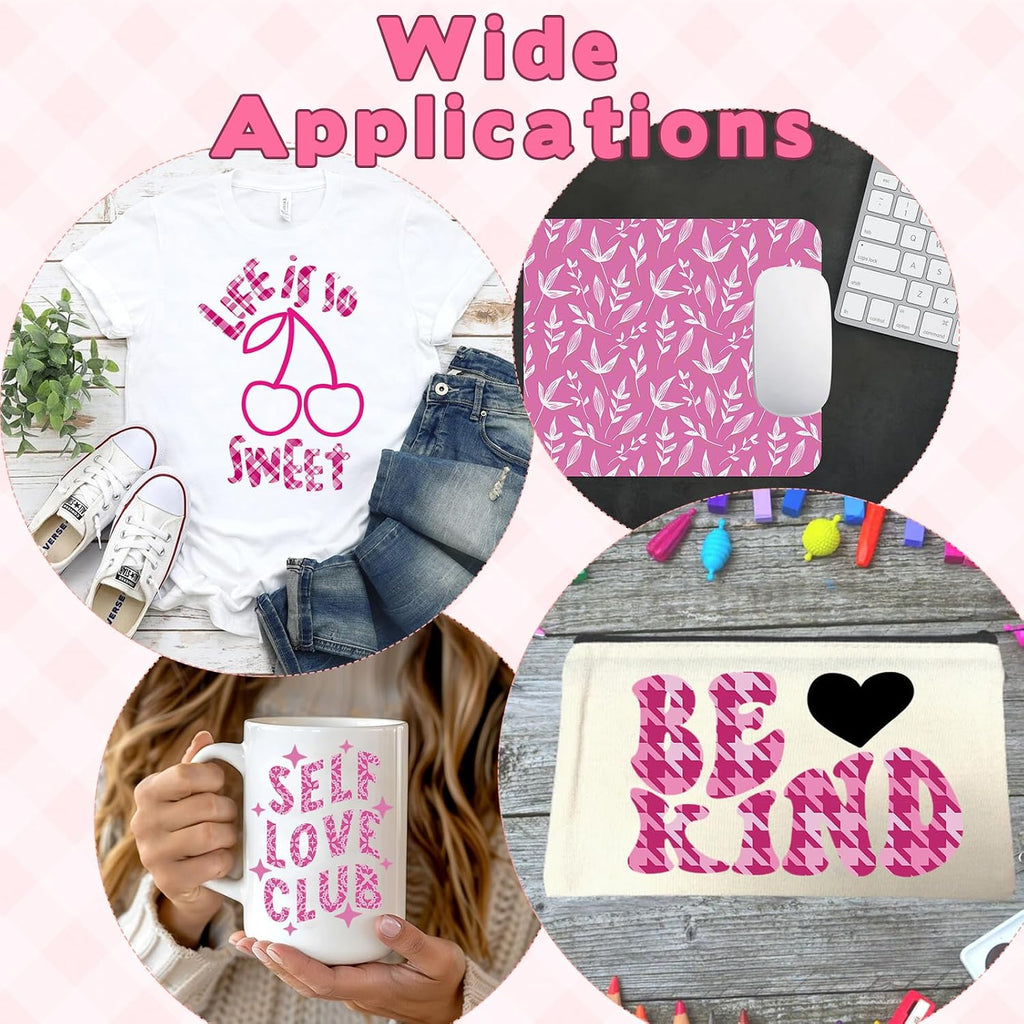 Pink Plaid Sublimation Ink Transfer Paper 12 Sheets 12"x10" | Colored sublimation transfer sheets,works with iron &