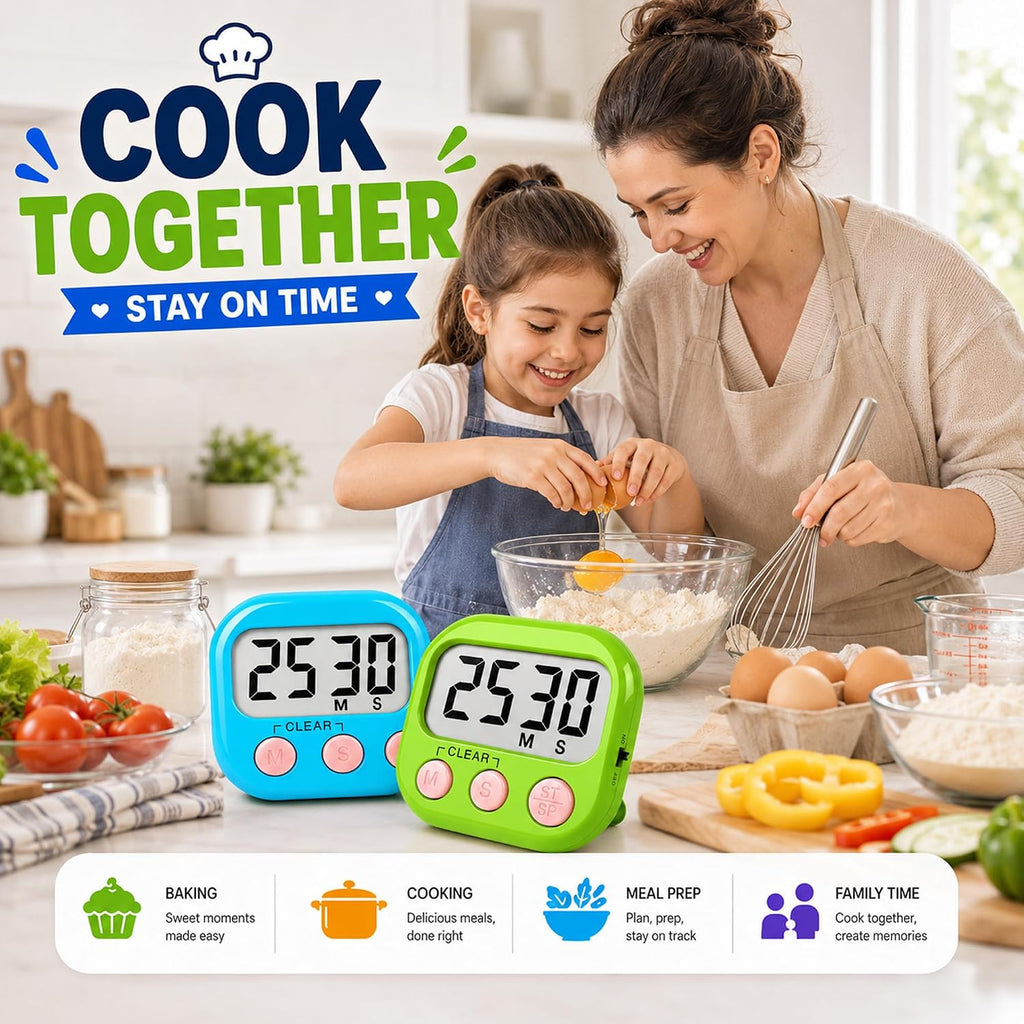 Digital Kitchen Classroom Timers for Kids Cooking 6pcs MulticolorA