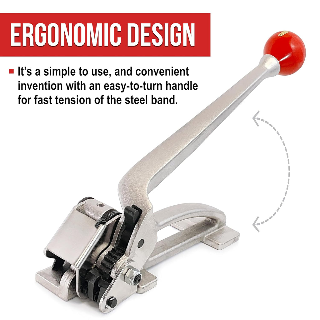 8NET Steel Strapping Tensioner Fits 3/8" - 3/4" Strapping Coil Width, Handle Length 13" - Heavy Duty - Strapping