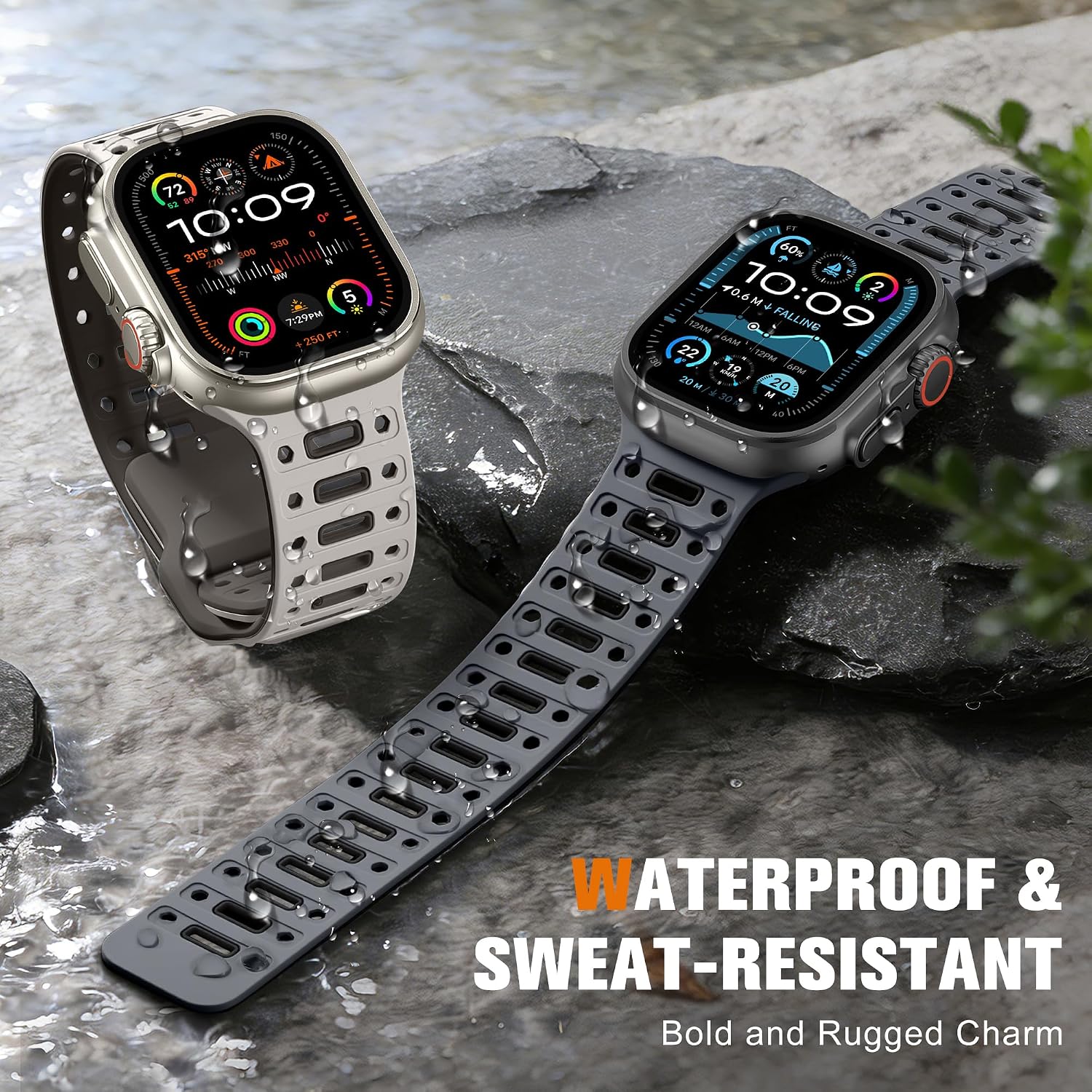 Sport Sweat-Proof Silicone Loop Compatible with Apple Watch Ultra 3 2 Band, iWatch Bands 44mm 45mm 46mm 49mm 42mm