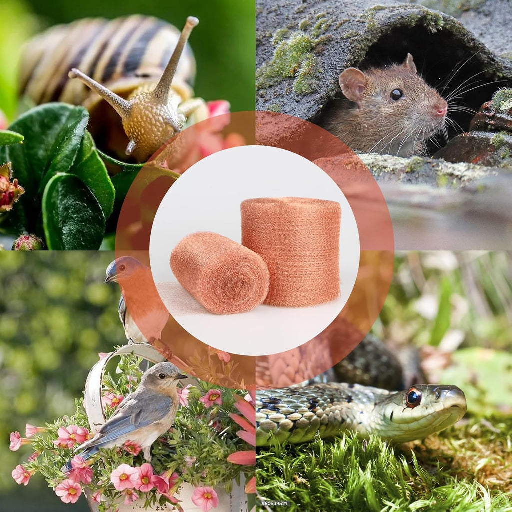 Copper Mesh Rodent Control, 5 in x 35 ft Proof Wire Screen Roll for Mice Rat Rodent, Bat & Snail, DIY Blocker Weep