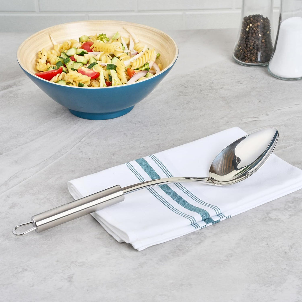 Stainless Steel Cooking Spoon - 36 Pack - German Standard Metal Kitchen Spoon with Ergonomic Handle, Dishwasher Safe