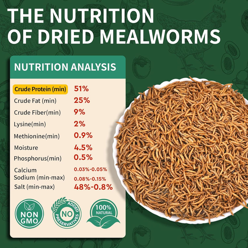10LB Dried Mealworms for Wild Birds and Chicken