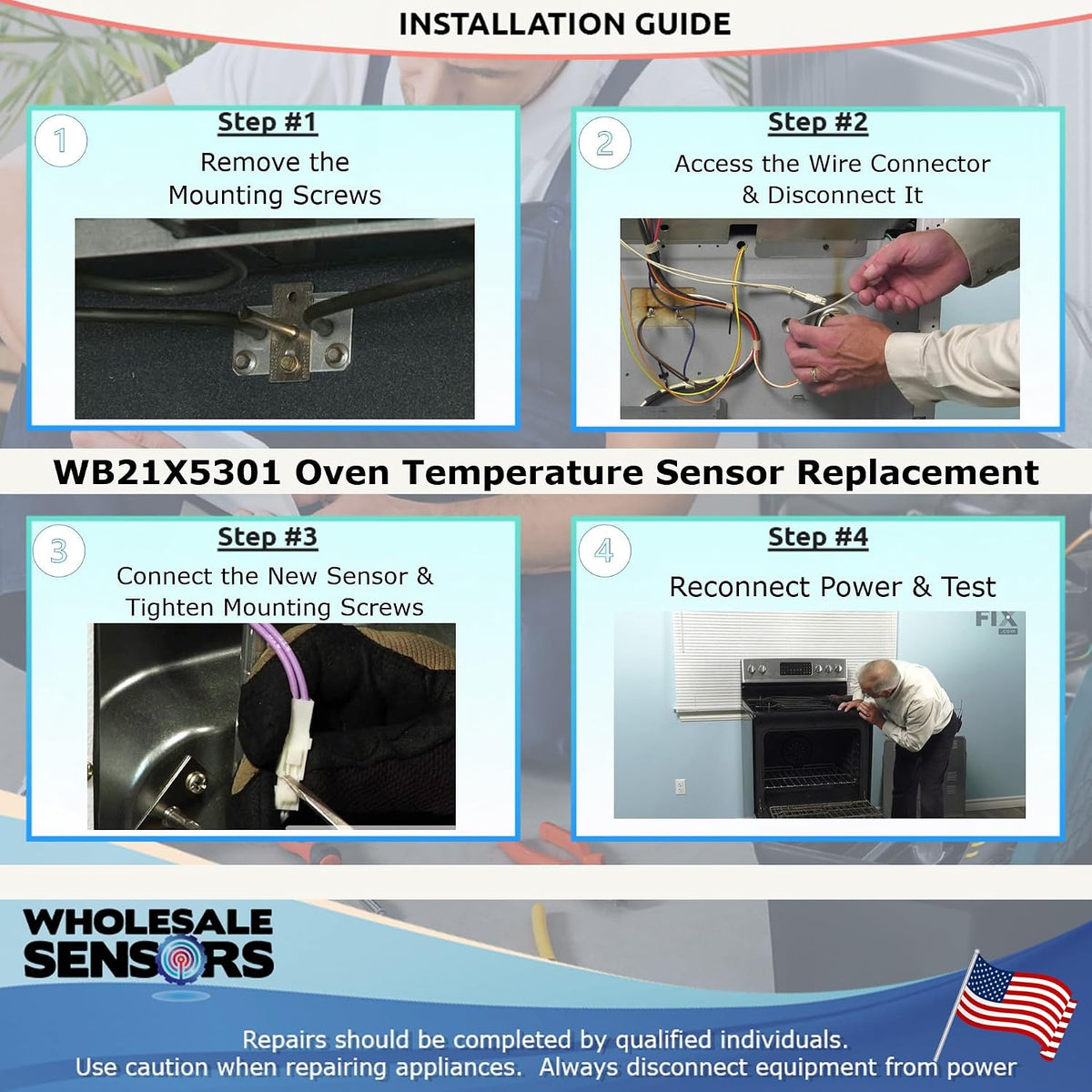 Replacement GE WB21X5301 Range Oven Temperature Sensor Probe Assembly 12 Month Warranty & USA Support