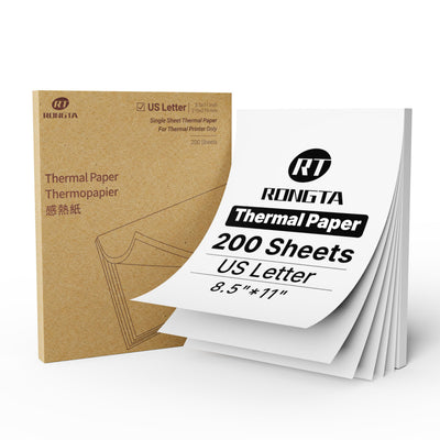 Thermal Printer Paper 8.5x11 Inches 200 Sheets, Single US Letter Size,Compatible with Portable Printer, Printing