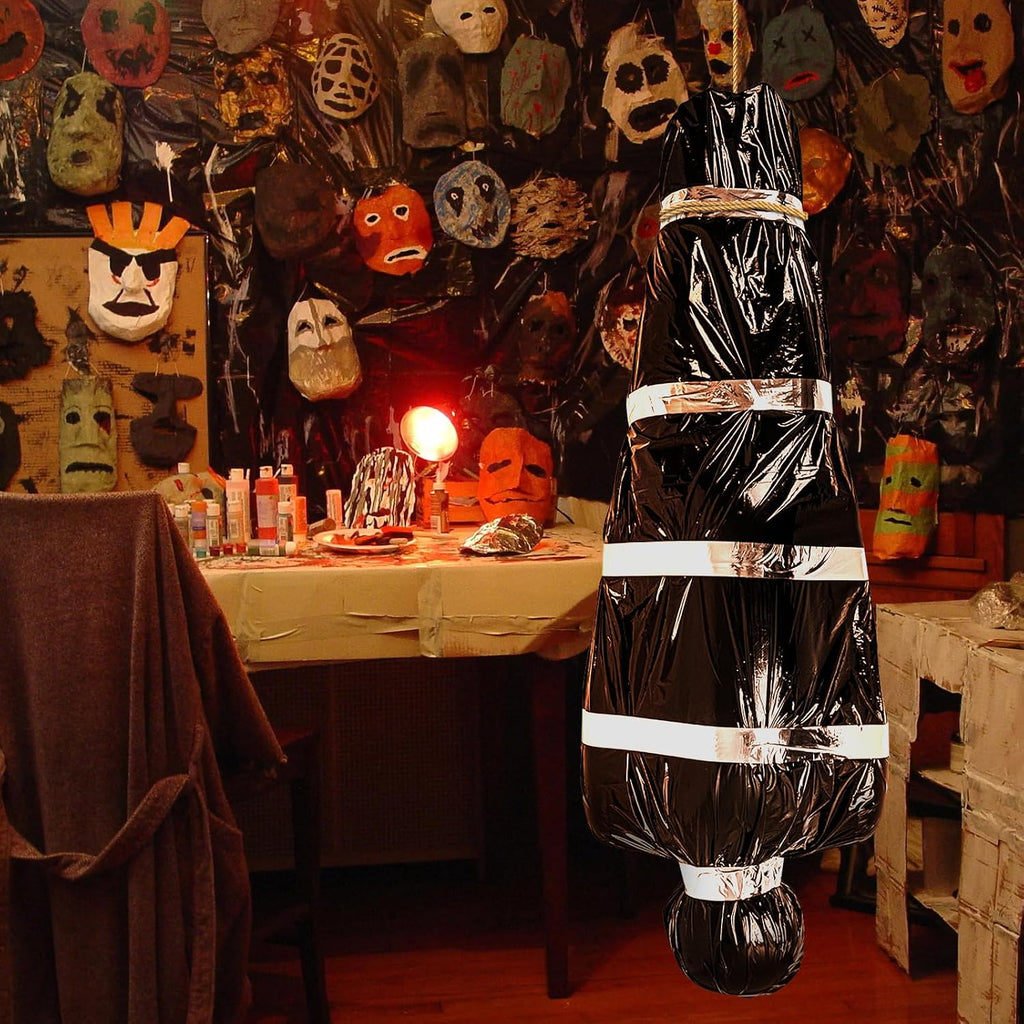 5ft Life-Size Hanging Corpse Body Prop, Scary Fake Corpse in Bag, Inflatable Hanging Dead Body, Indoor Outdoor