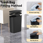 5 Gallon Motion Sensor Bathroom Trash Can Automatic Garbage Cans with Lid Touchless Smart Slim Plastic Trash Bin for