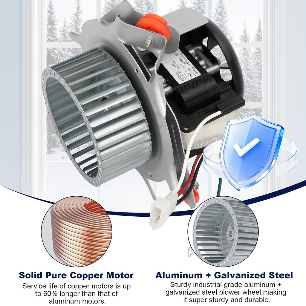 349336-761 Draft Inducer Motor Replacement HC21ZE125A 326628-761, Compatible with Carrier Bryant Payne,Furnace Exhaust Vent Venter Blower Motor Assembly, Replace 326628-761, 326628-701, 326628-711