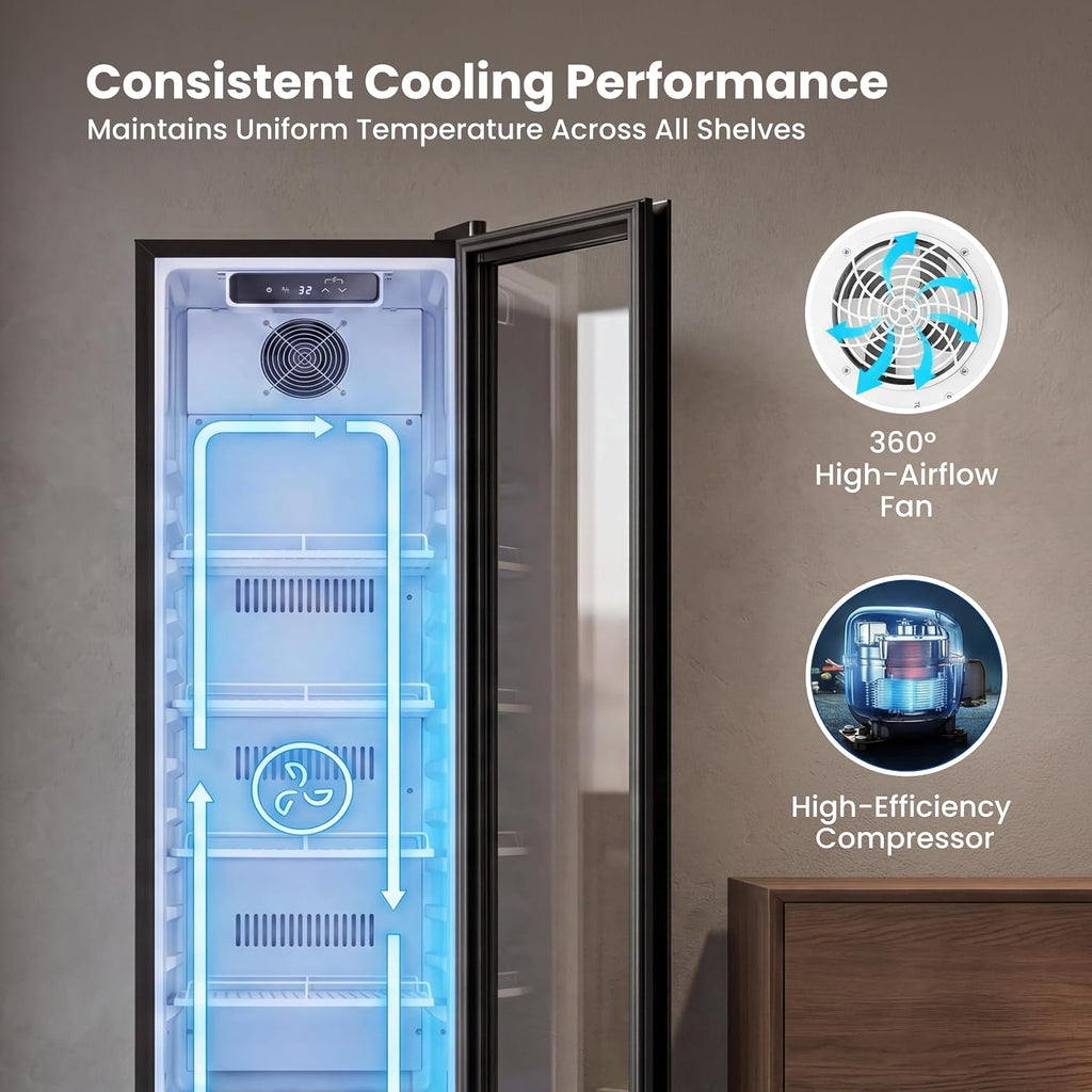 8.3 Cu.Ft Commercial Refrigerators with Double-Layer Glass Door