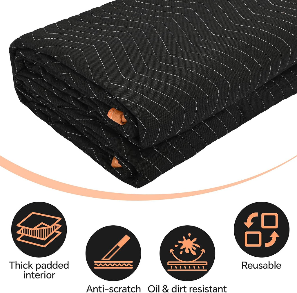 80'' x 144'' Extra Large Moving Blankets, 6 Pack