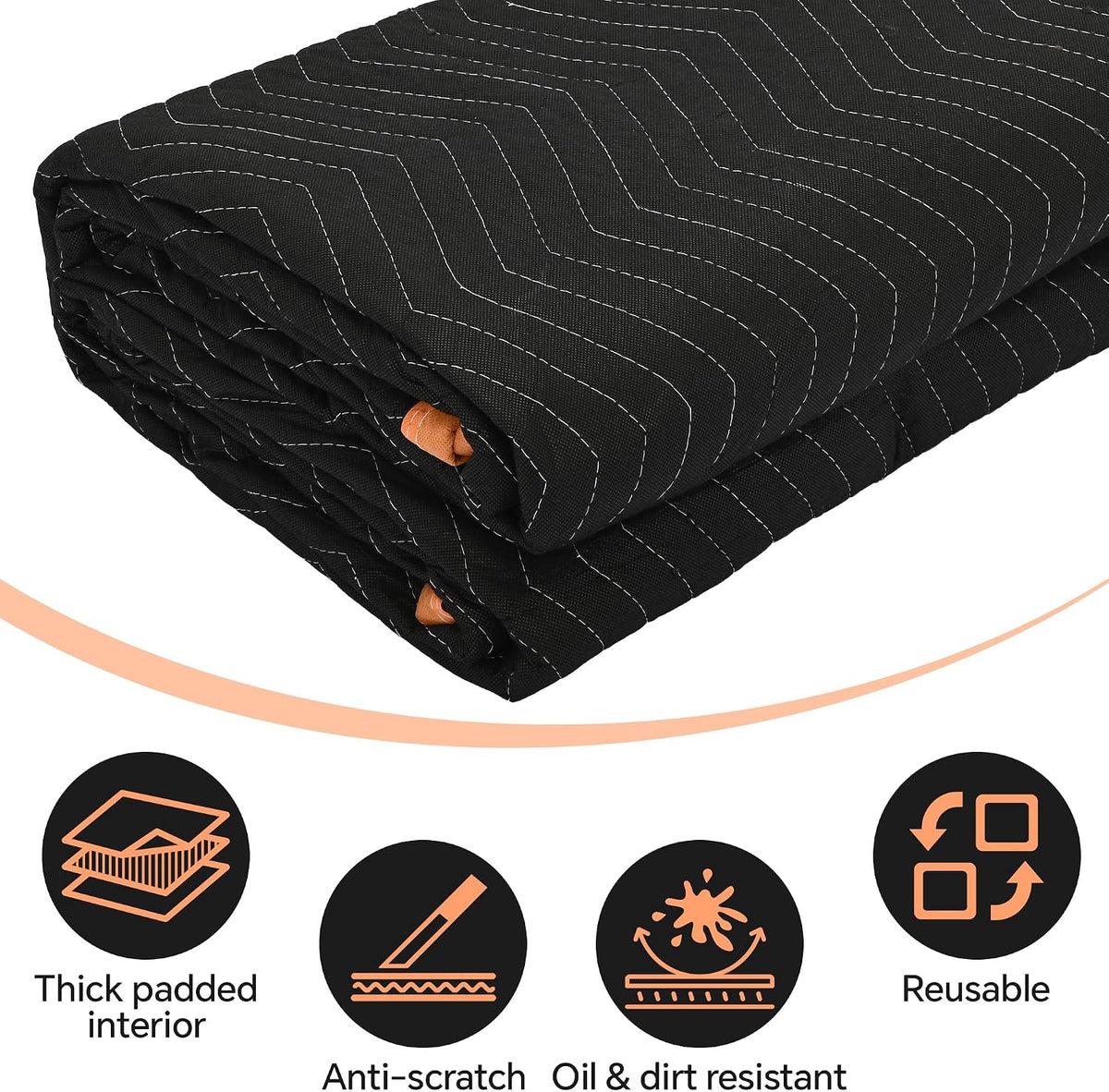 80'' x 144'' Extra Large Moving Blankets, 6 Pack