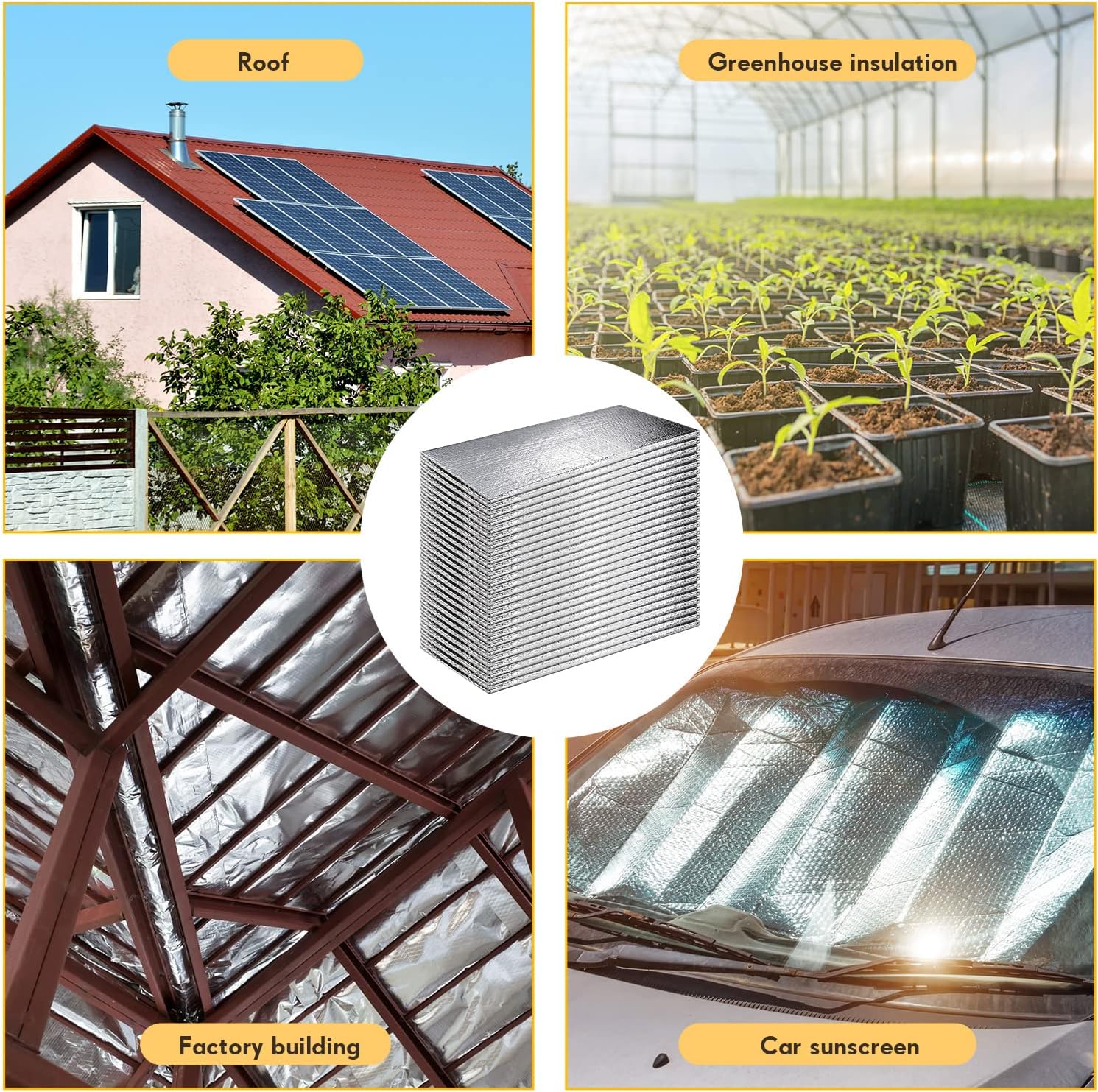 24 Pcs Garage Door Insulation Panels Kits Double Bubble Reflective Aluminum Foil Radiant Barrier Thermal Insulation