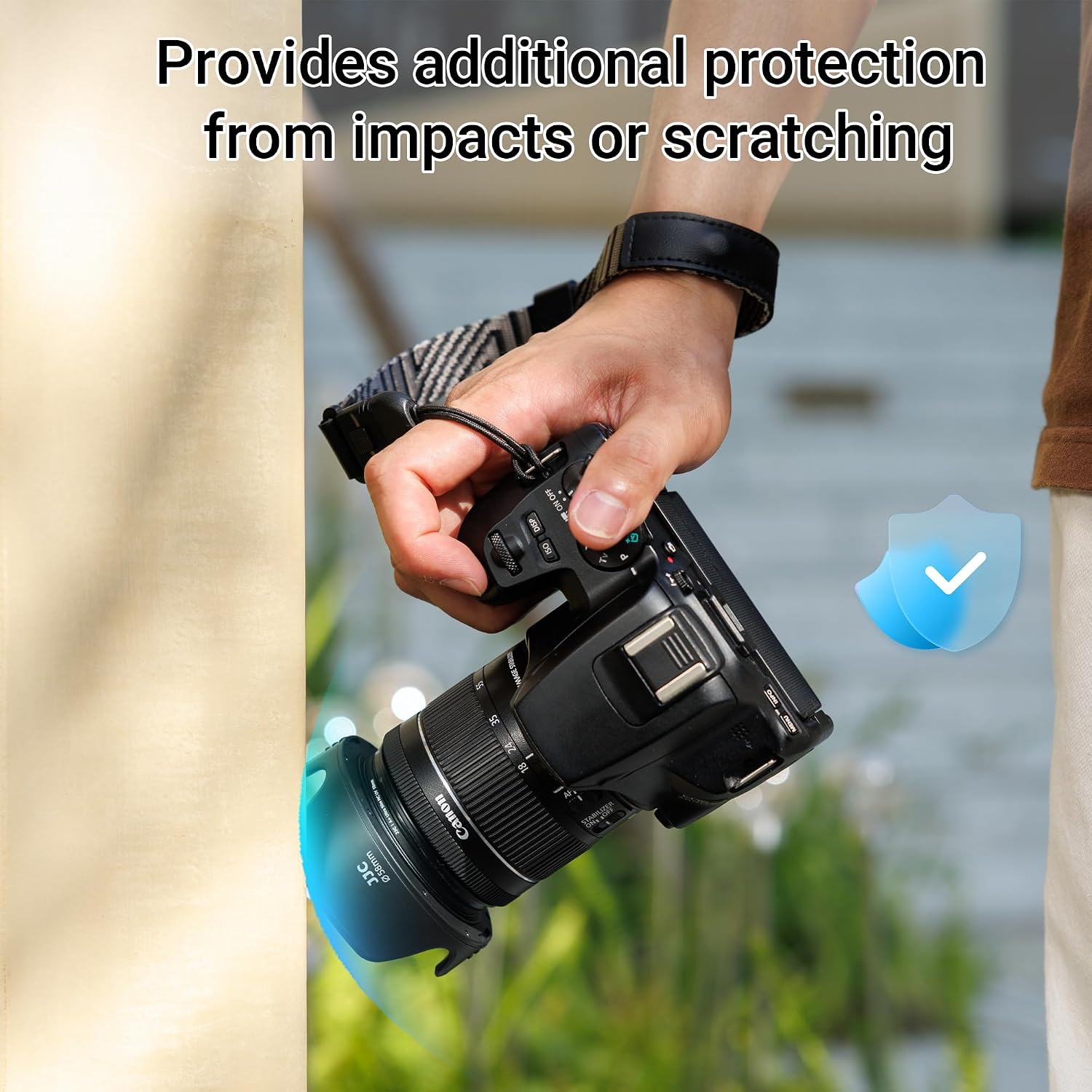 58mm Tulip Flower Lens Hood, Reversible & Support 58mm Filter/Lens Cap | for Canon EOS Rebel T7 T6 T8i T7i T6i SL3