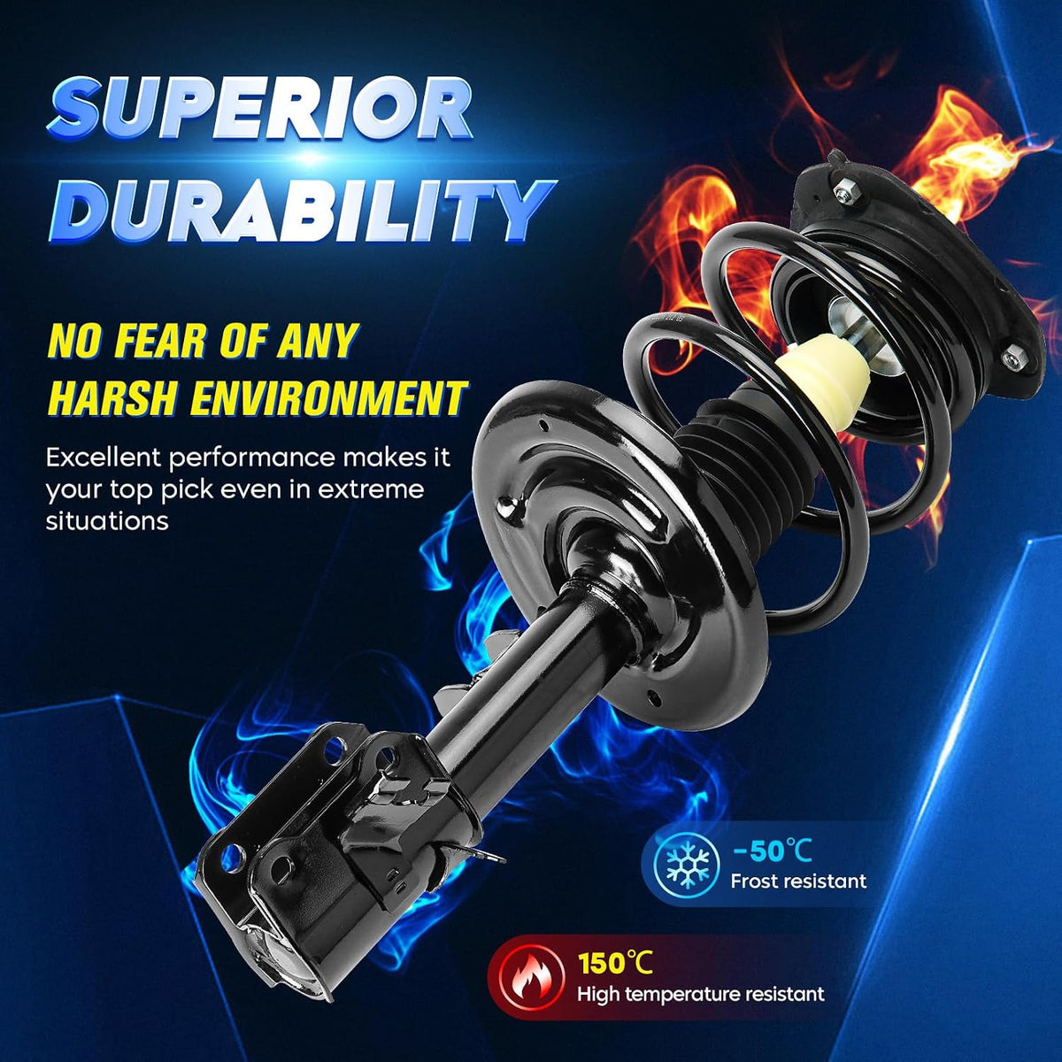 Front Strut Shock Assembly w/Coil Spring for Nissan Altima 2007-2012, 2.5L Coupe S 2013, Replace 172392 172393, Left & Right, 2PCS