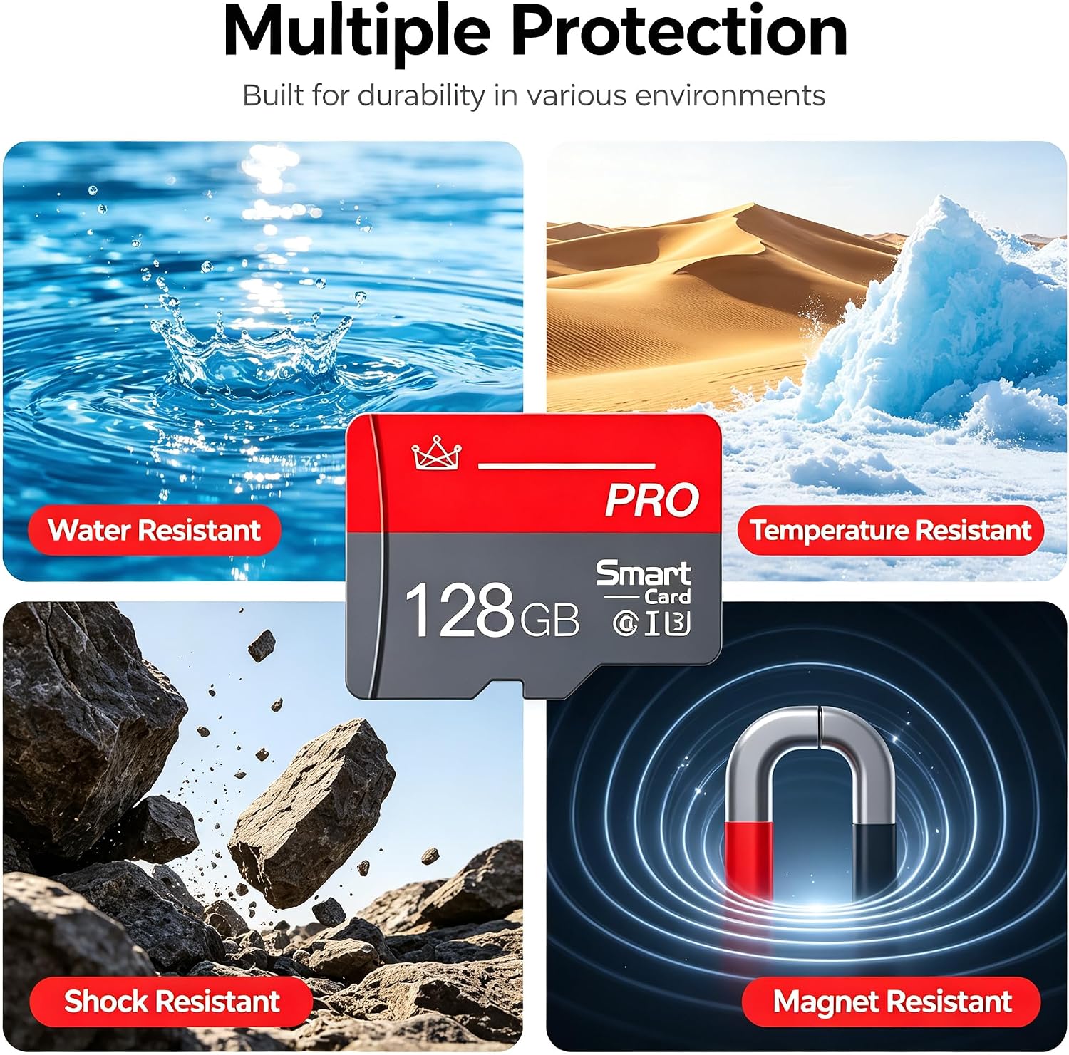 2-Pack 128GB Micro SD Card with Adapter