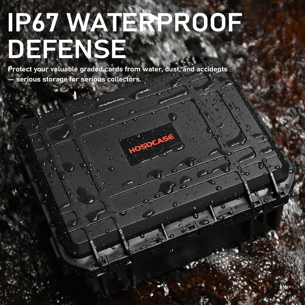 Graded Card Case Storage Box: Fits Toploader Trading Sport Maggnetic Cards | Waterproof with Adjustable 6 Foam