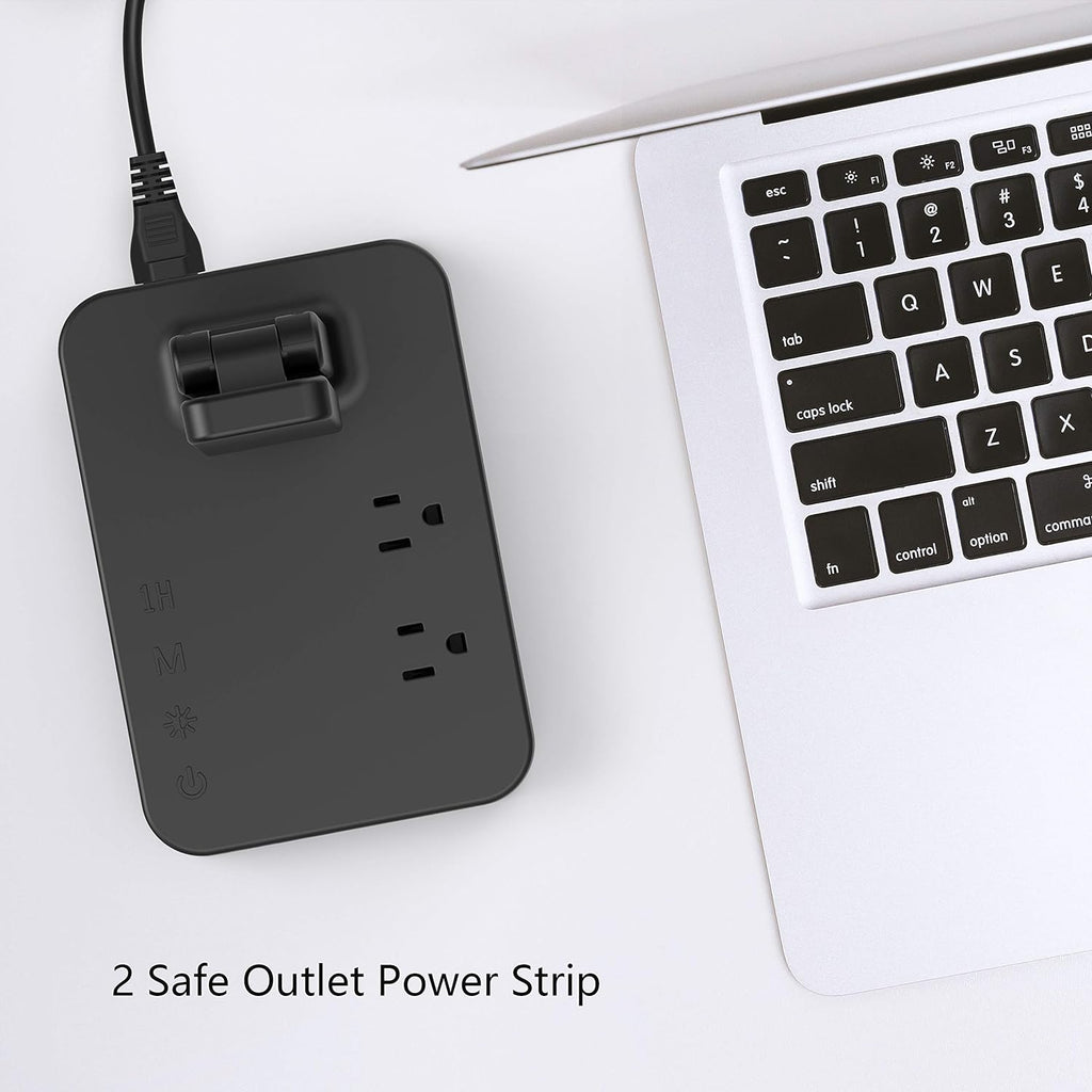 LED Desk Lamp for College Dorm Room, Desk Light with 1 USB Charging Port 2 AC Power Outlet, 3 Lighting Modes, 3 Level