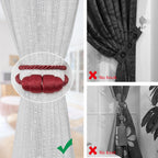 2 Pack Strong Magnetic Curtain Tiebacks Handmade Weave Side Rope Curtain Holdbacks Unique & Elegant Decorative