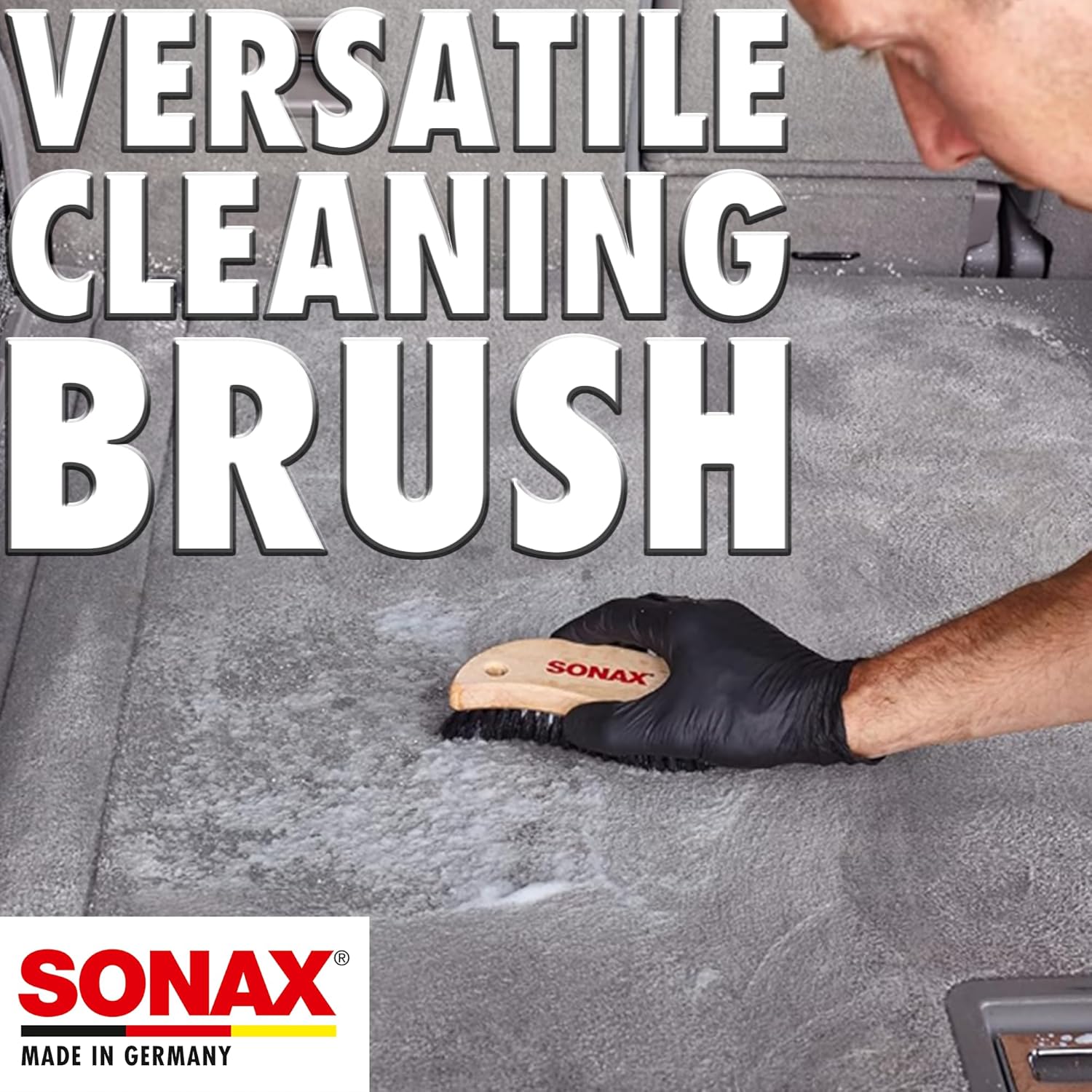 Textile & Leather Brush | Professional Interior Cleaning Brush for Fabric Upholstery Alcantara & Leather Surfaces |