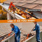 Gutter Cleaning Tools from The Ground, Multi-Angle Cleaner, Scoop & Brush & Mini Rake for rain Guard Cleaning and