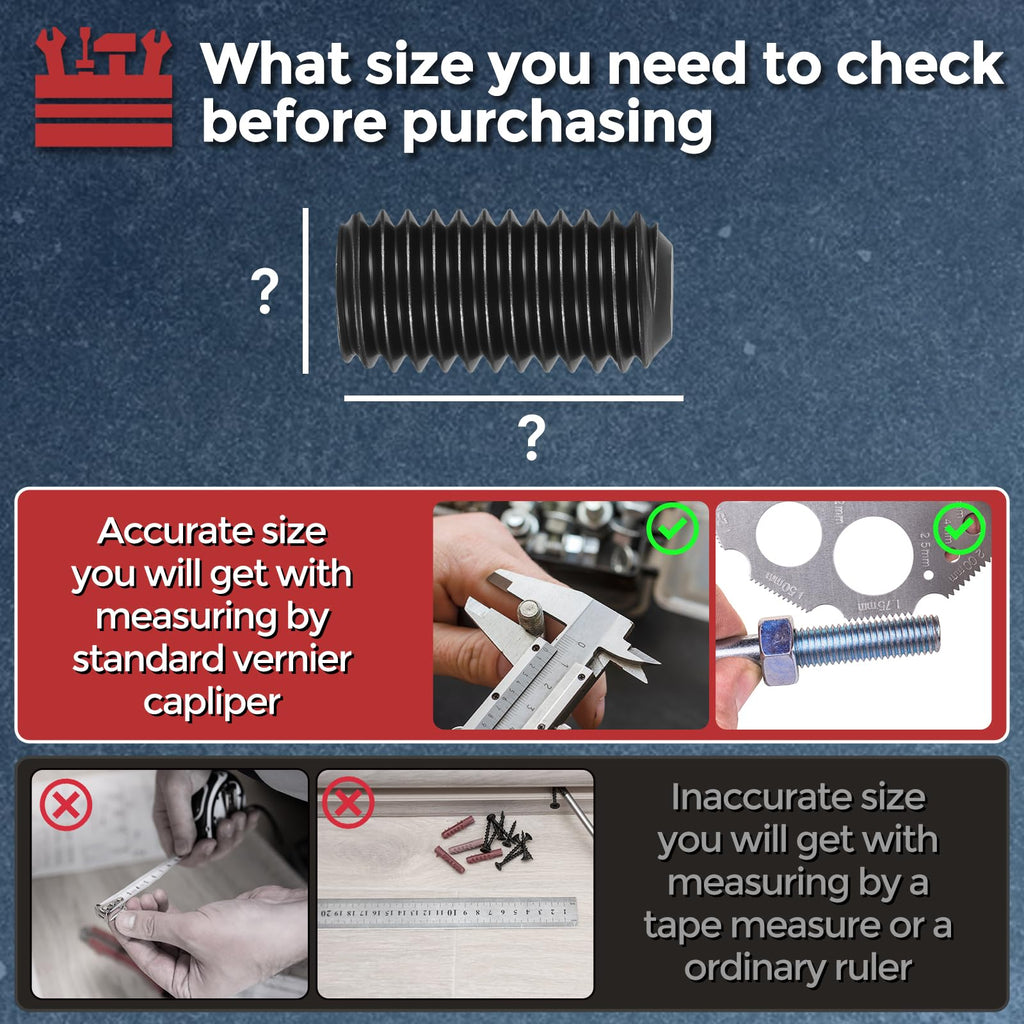 Kozelo 100Pcs Cup Point Socket Set Screws-M6-1x10 Carbon Steel