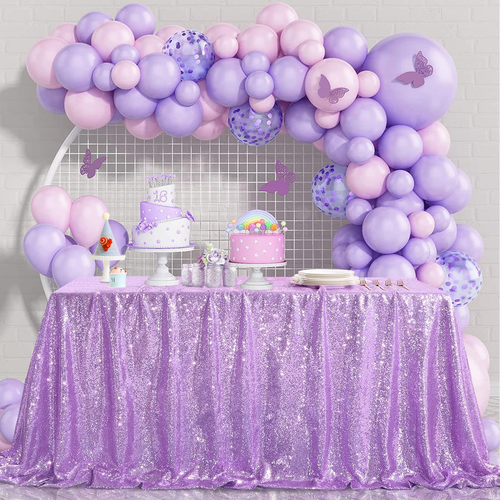 Lavender Sequin Tablecloth Lilac Wedding Party Sequin Tablecloth