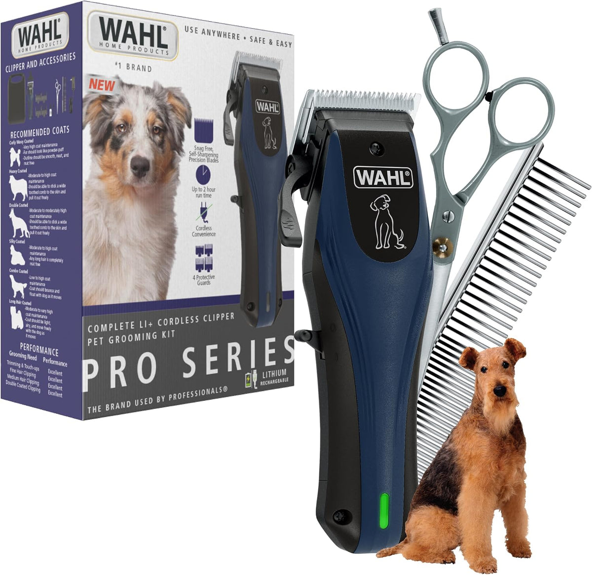 Power Pro Lithium Ion Rechargeable Cordless Dog Grooming Clipper Kit