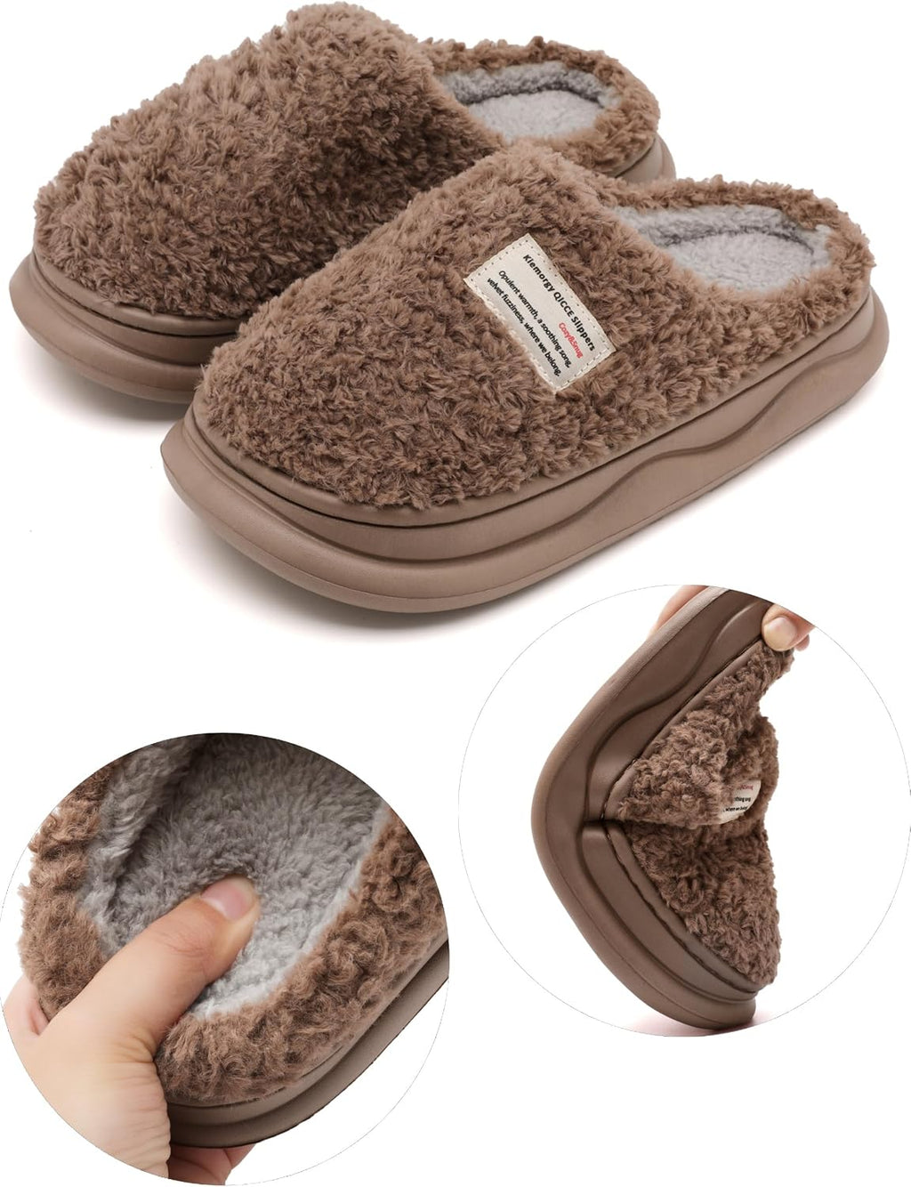 Slippers for Women Men, Memory Foam Slippers for Women, Soft Thick Fuzzy Bedroom House Shoes Indoor Outdoor