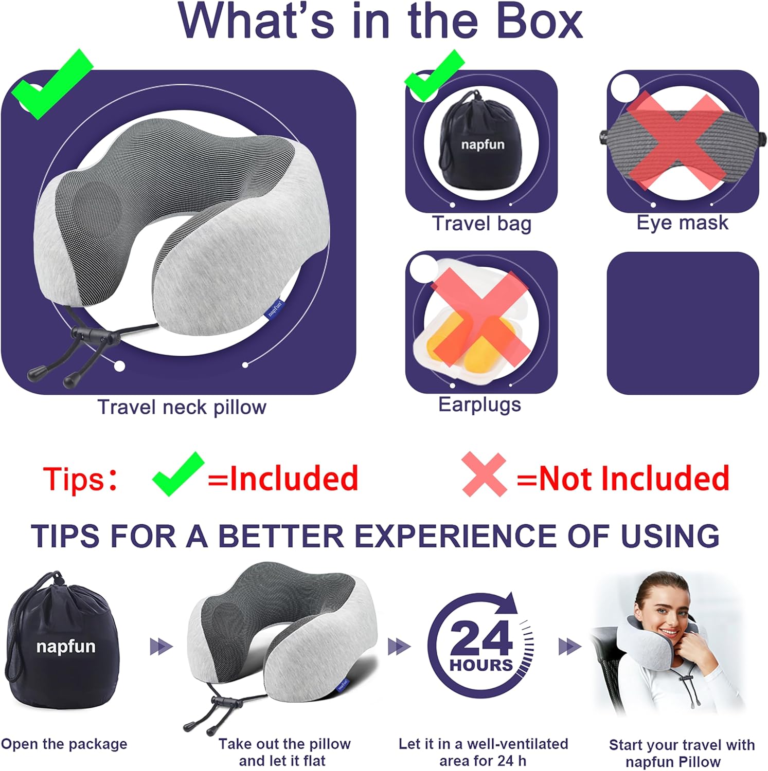 Neck Pillow for Traveling, Upgraded Travel Neck Pillow for Airplane 100% Pure Memory Foam Travel Pillow for Flight