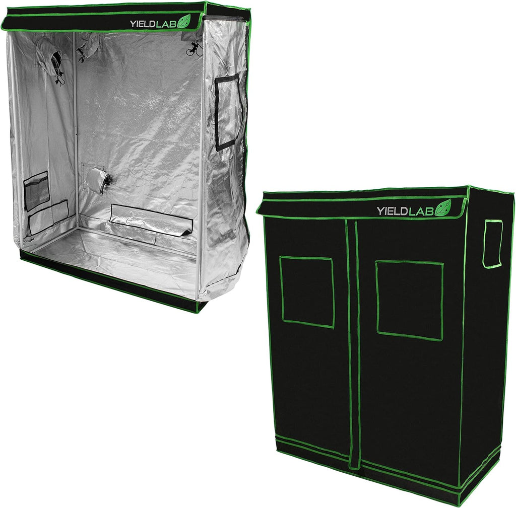 48x24x60 Reflective Indoor Grow Tent 2x4 - Mylar Grow Tent - Black
