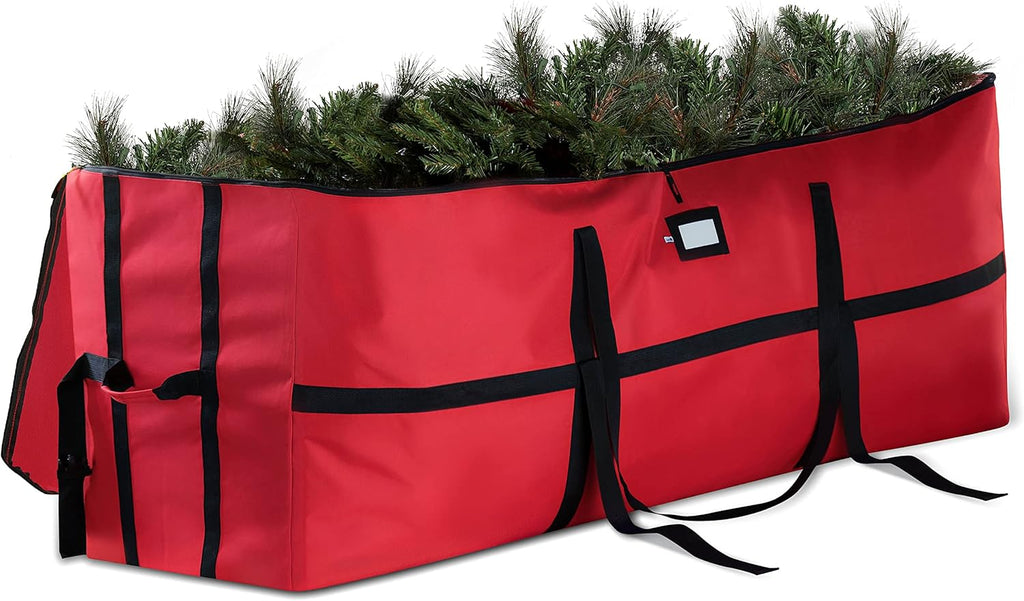 Wide Christmas Tree Storage Bag - Maximum Accessibility - Fits 9 Ft Trees - 600D Oxford Fabric Christmas Tree Bag For