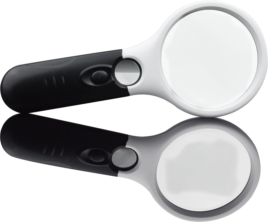 Magnifier 3 LED Light Handheld 3X 45X Glass Magnifier for Reading Jewelry | Portable, with bright white bulbs,for
