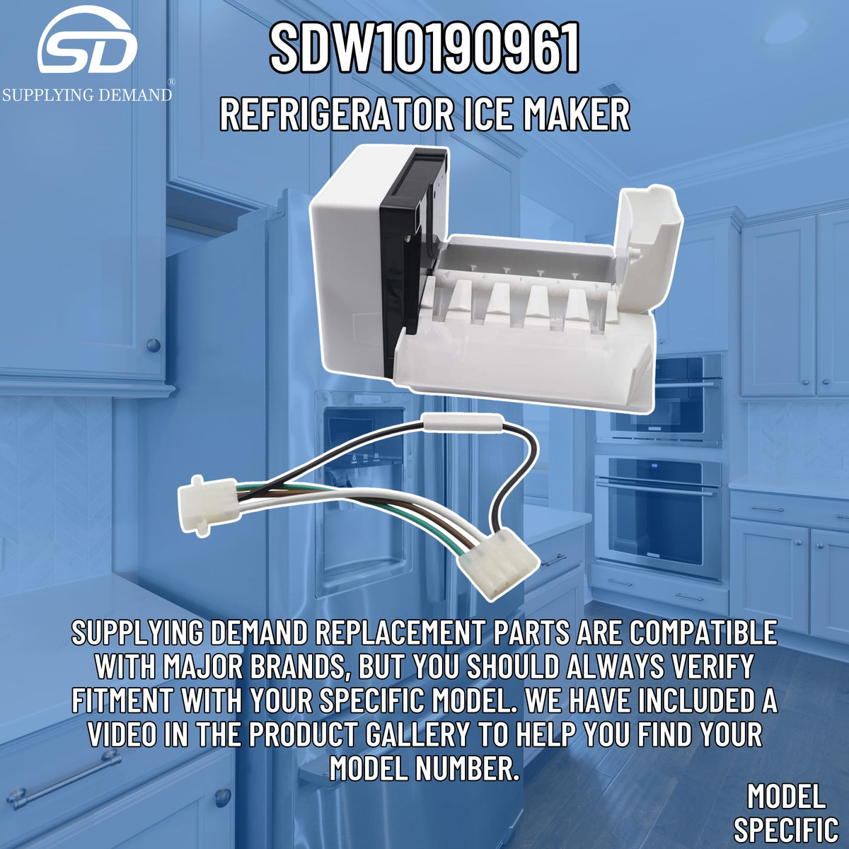 Supplying Demand W10190961 Refrigerator Ice Maker Replacement
