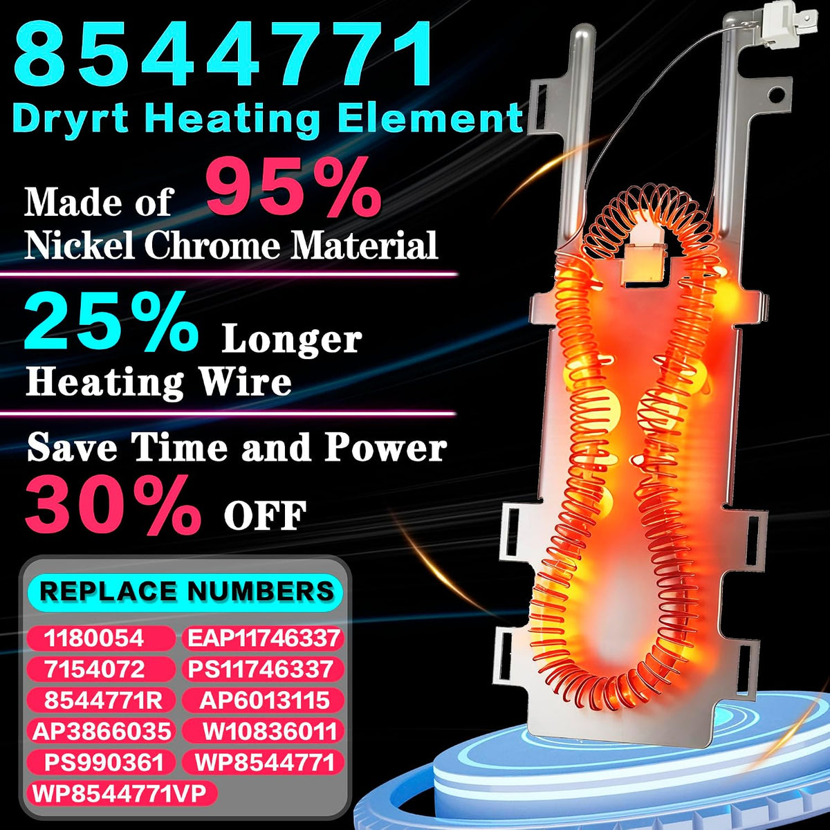 MEDB400VQ0 MEDB850YW0 Dryer Heating Element Fit for May-tag MEDB880BW0
