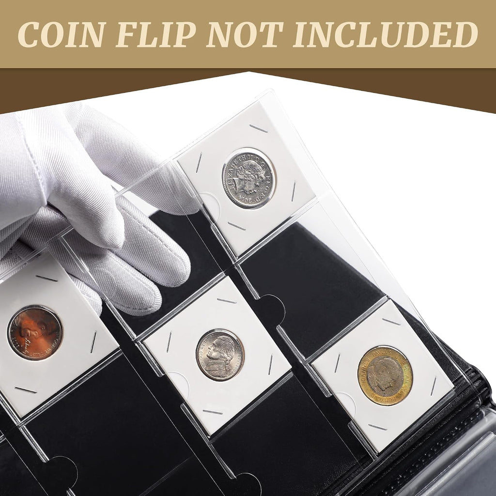 Coin Flip Holder Albums - 120 Pockets 2x2 inches | Uncle Paul Collection Storage Book Holder Supplies for Pounds
