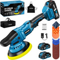 23PCS Cordless Buffer Polisher Kit with 2×2.0Ah Battery & Charger, 10000RPM 1600W High Power Car Polisher with 6