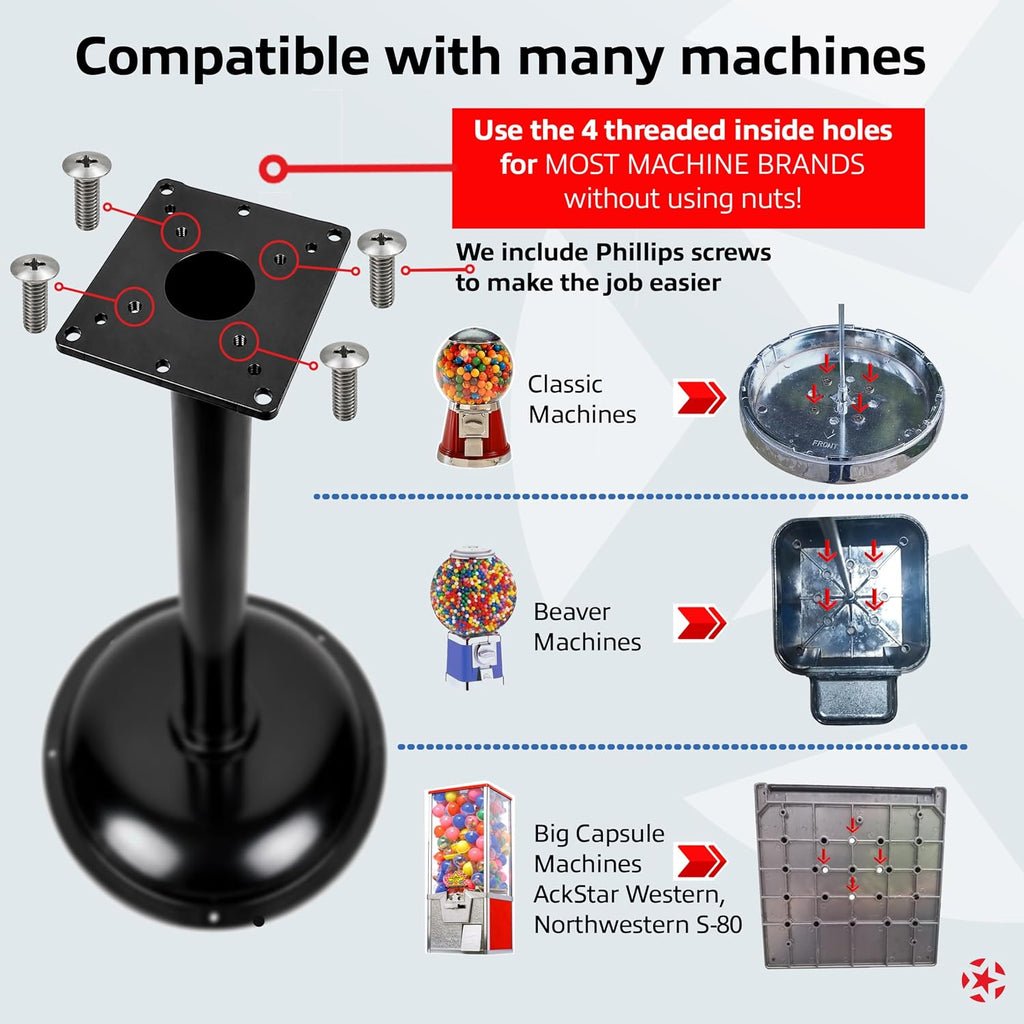 Single Metal Stand for Gumball Machine & Big Capsule Vending Machines.