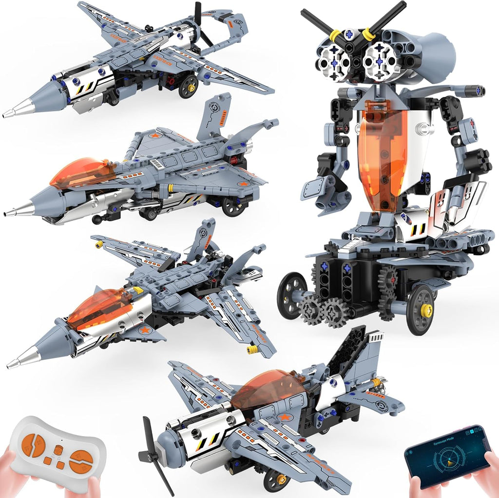 STEM Robot Building Set, 5-in-1 Remote & APP Controlled Robot Toys for Kids Ages 6-16, 334 Pcs DIY Building Blocks