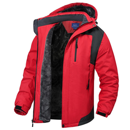 Winter Jackets Coats for Men Ski Snow Fleece Lined Warm Red 2XL