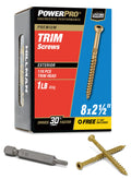 Trim Screws, #8 x 2-1/2in, 131 Pieces, Bronze